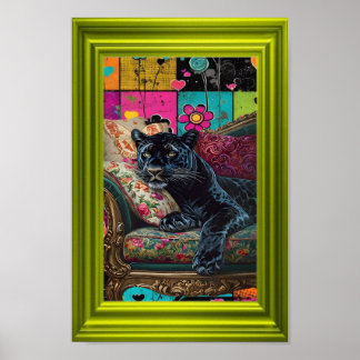 Black Panther in a World of Color – Bold Contempor Poster