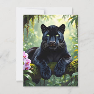 Black Panther in the Jungle Postcard
