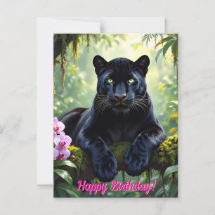 Black Panther in the Jungle Postcard