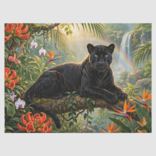 Black Panther Kenya Jungle Flowers Waterfall Tissue Paper