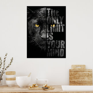 Black Panther Motivational The Only Limit Is Your  Poster