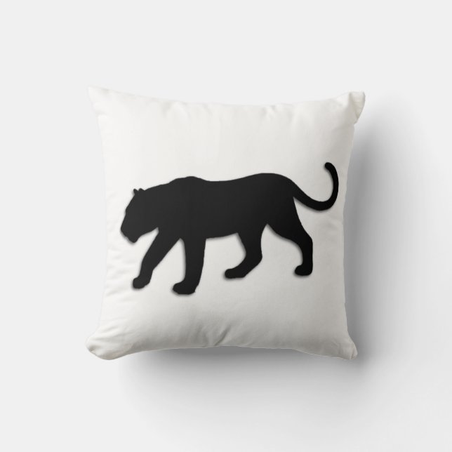 Black Panther on White Cushion (Front)