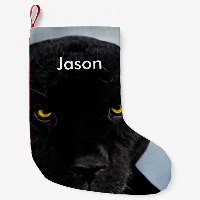 Black Panther Panthera Small Christmas Stocking (Front)