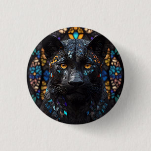 Black Panther Portrait  3 Cm Round Badge