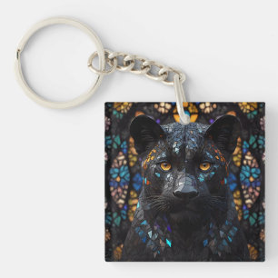 Black Panther Portrait Accent Pillow Key Ring