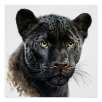 Black Panther Portrait Image Watercolor