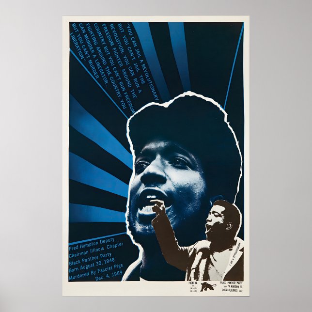 Black Panther Quote Poster 1970s Revolution Art (Front)
