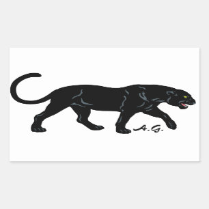 black panther rectangular sticker
