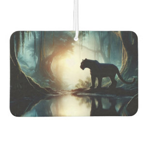 Black Panther Reflected in Pool of Water in Jungle Car Air Freshener
