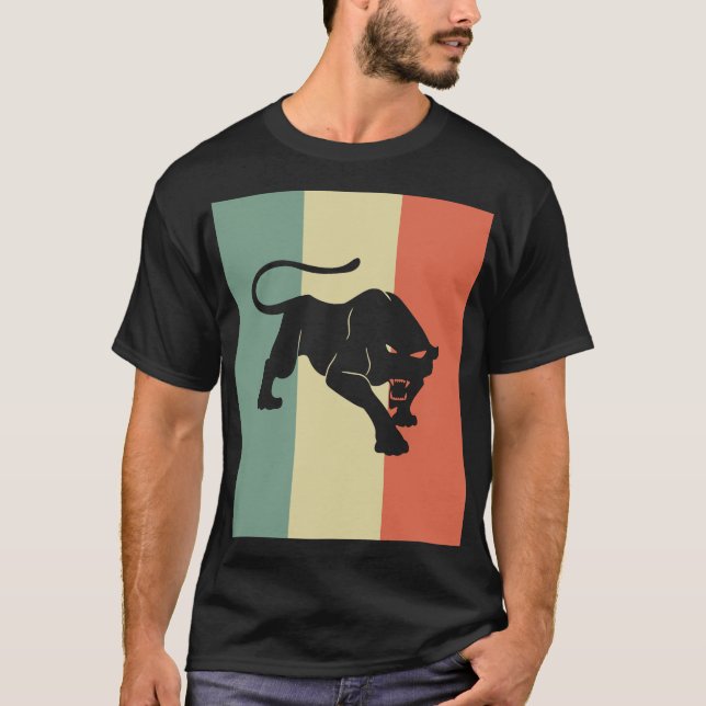 Black Panther Silhouette Shirt Retro Vintage Class (Front)