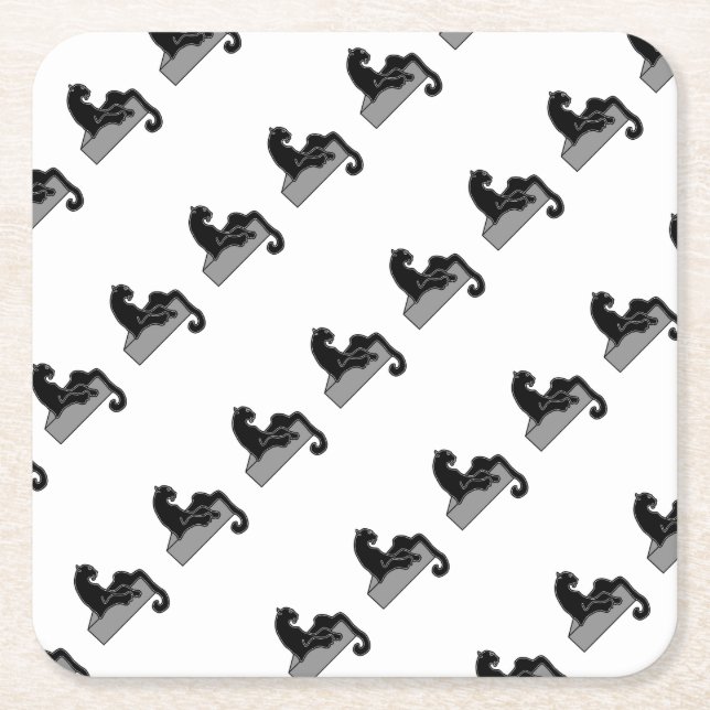 black Panther Square Paper Coaster (Front)