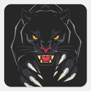 Black panther square sticker