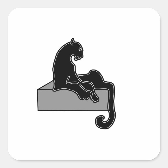 black Panther Square Sticker (Front)