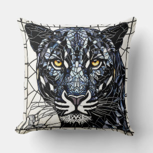 Black Panther stained glass Cushion