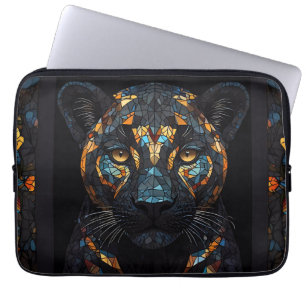 Black Panther Stained Glass Mosaic Laptop Sleeve