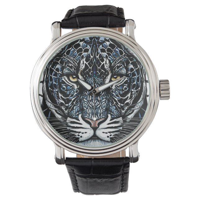 Black Panther stained glass Watch (Front)
