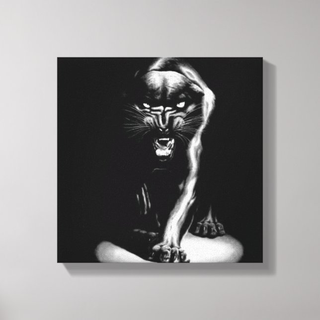 Black Panther Stretched Canvas Print (Front)