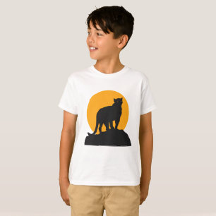 Black panther sunset silhouette T-Shirt