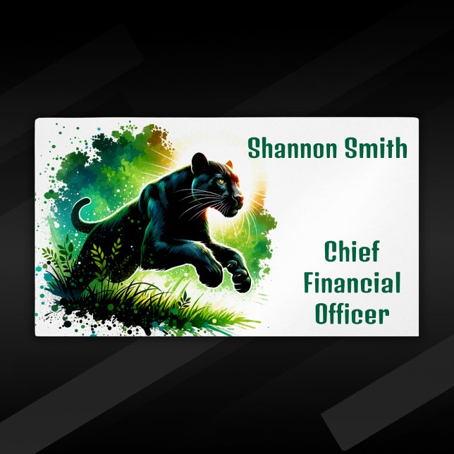 Black Panther: Surroundings in Green | Magnetic Business Card (Creator Uploaded)