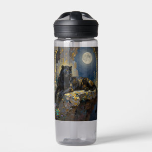 Black Panther under the Full Moon Personalized Water Bottle