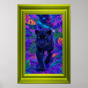 Black Panther Wall Art with Vibrant Colors