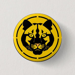 Black Panther with Intricate Artistic Details 3 Cm Round Badge