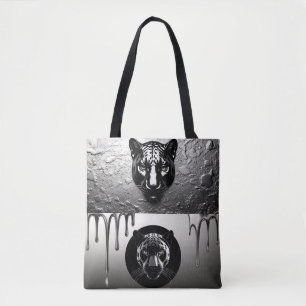 Black panther With Water Drop Details 🐆 Tote Bag