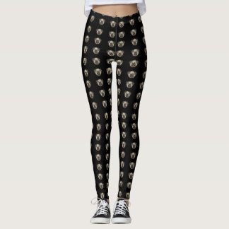 Black Pants with Pug Print