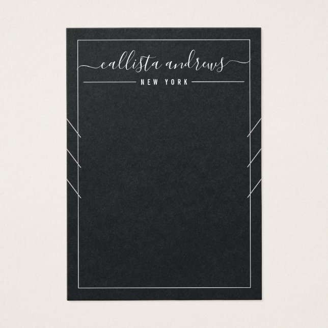 Black Paper Cursive Multiple Necklace Display Card (Front)
