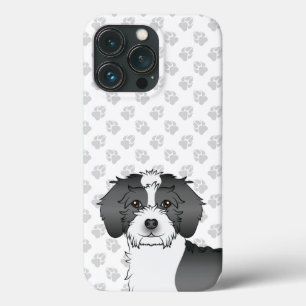 Black Parti-colour Mini Goldendoodle Cute Dog Head iPhone 13 Pro Case