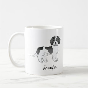 Black Parti-colour Mini Goldendoodle Dog & Name Coffee Mug