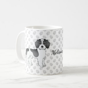 Black Parti-colour Mini Goldendoodle Dog & Name Coffee Mug