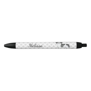 Black Parti-colour Mini Goldendoodle Dog & Name Ink Pen