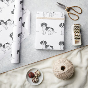 Black Parti-colour Mini Goldendoodle Dog Pattern Wrapping Paper
