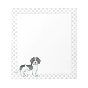 Black Parti-colour Mini Goldendoodle Dog & Paws Notepad