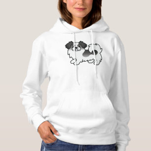 Black Parti-Colour Tibetan Spaniel Cute Cartoon Do Hoodie