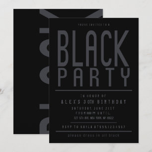 Black Party Invitations
