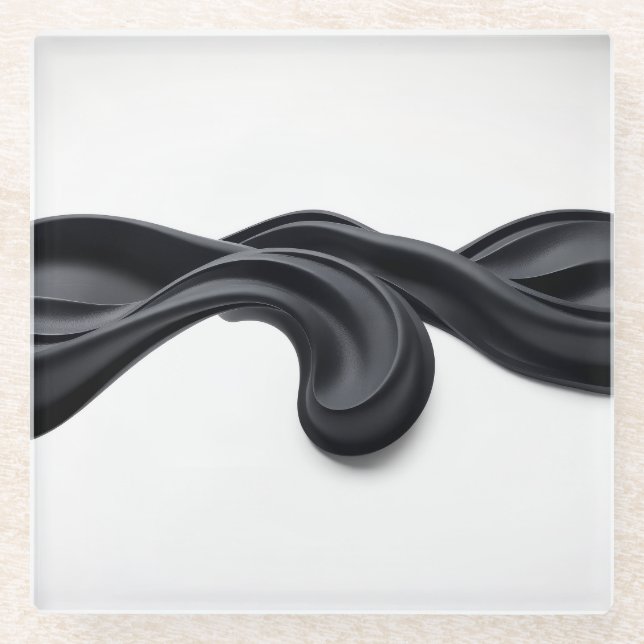 Black pastel glass coaster (Front)