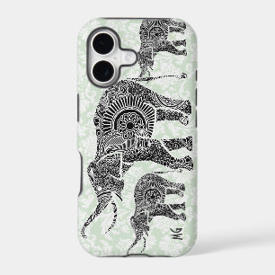 Black & Pastel Pastel Floral Elephant-Monogram