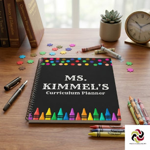 Black Pastels Crayons Curriculum Teacher Planner  Notebook