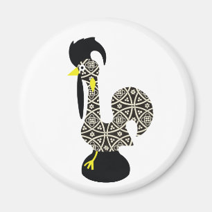 Black Pattern, Galo de Barcelos Magnet