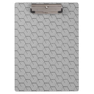 Black Pattern Line Cube Geometry Simple Clipboard