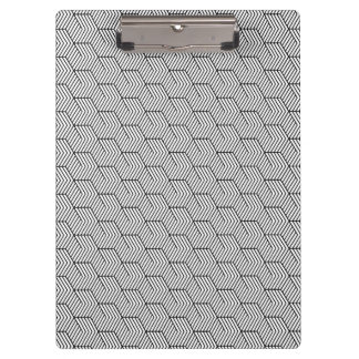 Black Pattern Line Cube Geometry Simple Clipboard