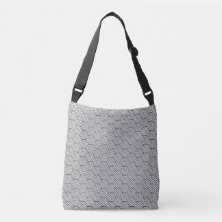 Black Pattern Line Cube Geometry Simple Crossbody Bag