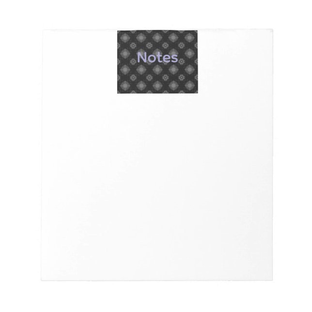 Black Pattern Notes Pad (Front)