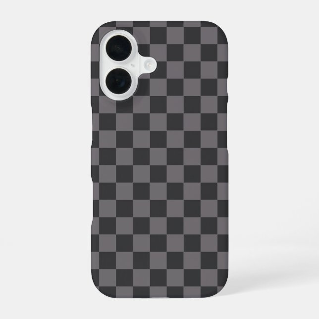 Black Patterns Chequerboard Check Chequered iPhone 16 Case (Back)