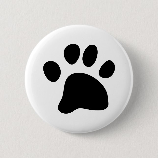 Black Paw 6 Cm Round Badge (Front)