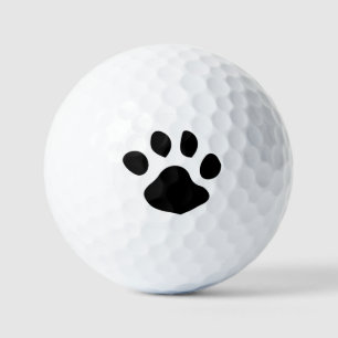 Black Paw Print Design Golf Balls
