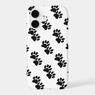 Black Paw Prints iPhone Case