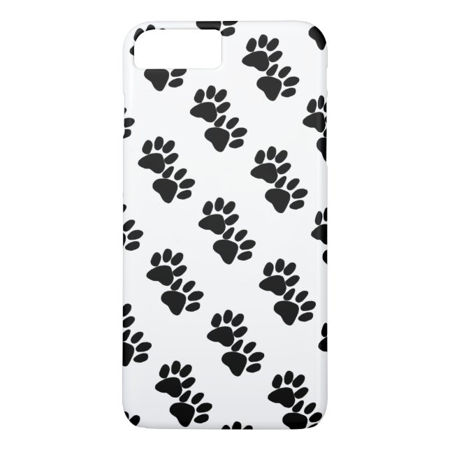 Black Paw Prints iPhone Case (Back)
